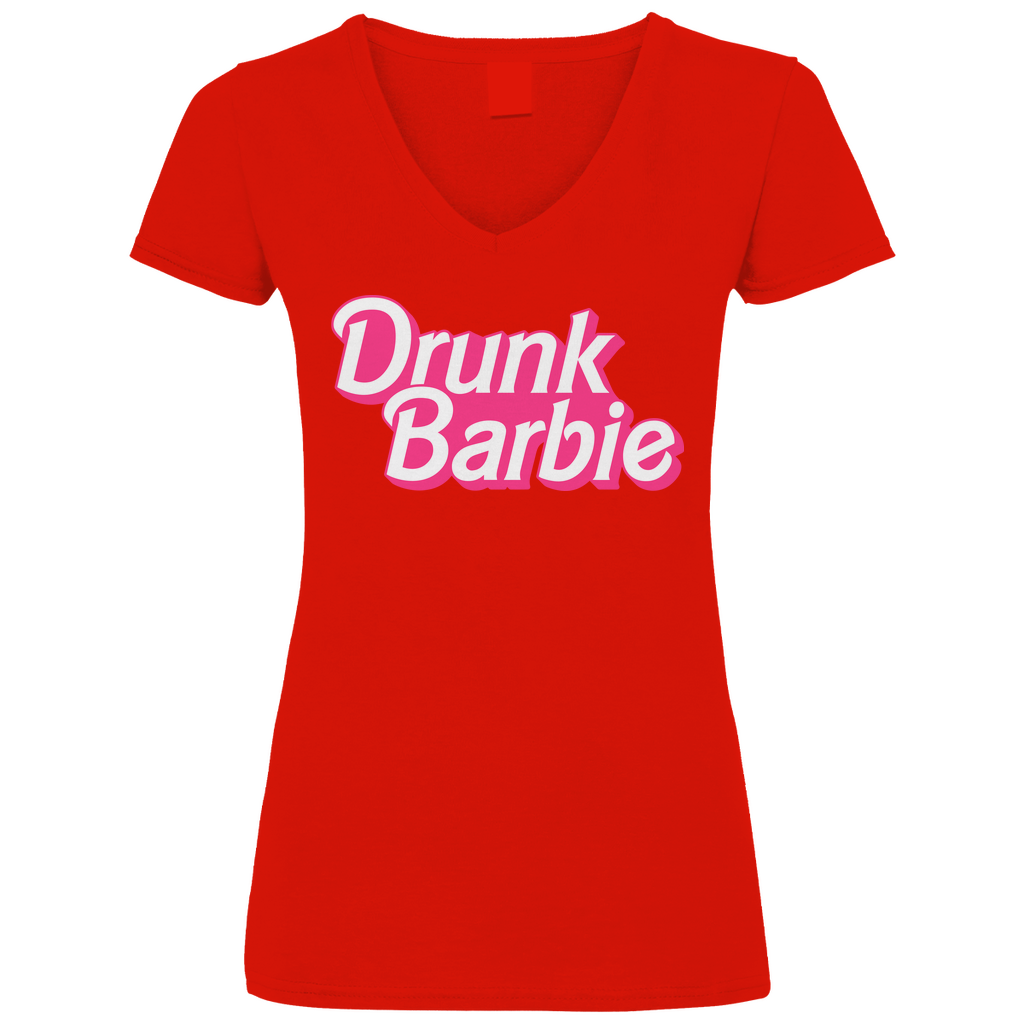 Drunk Barbie - V-Neck Damenshirt