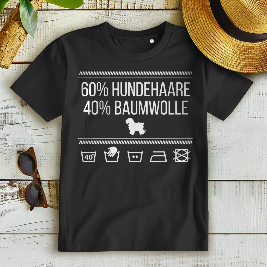 Damen Premium Bio Shirt „60% Hundehaare 40% Baumwolle“ Lustig Hund Geschenk