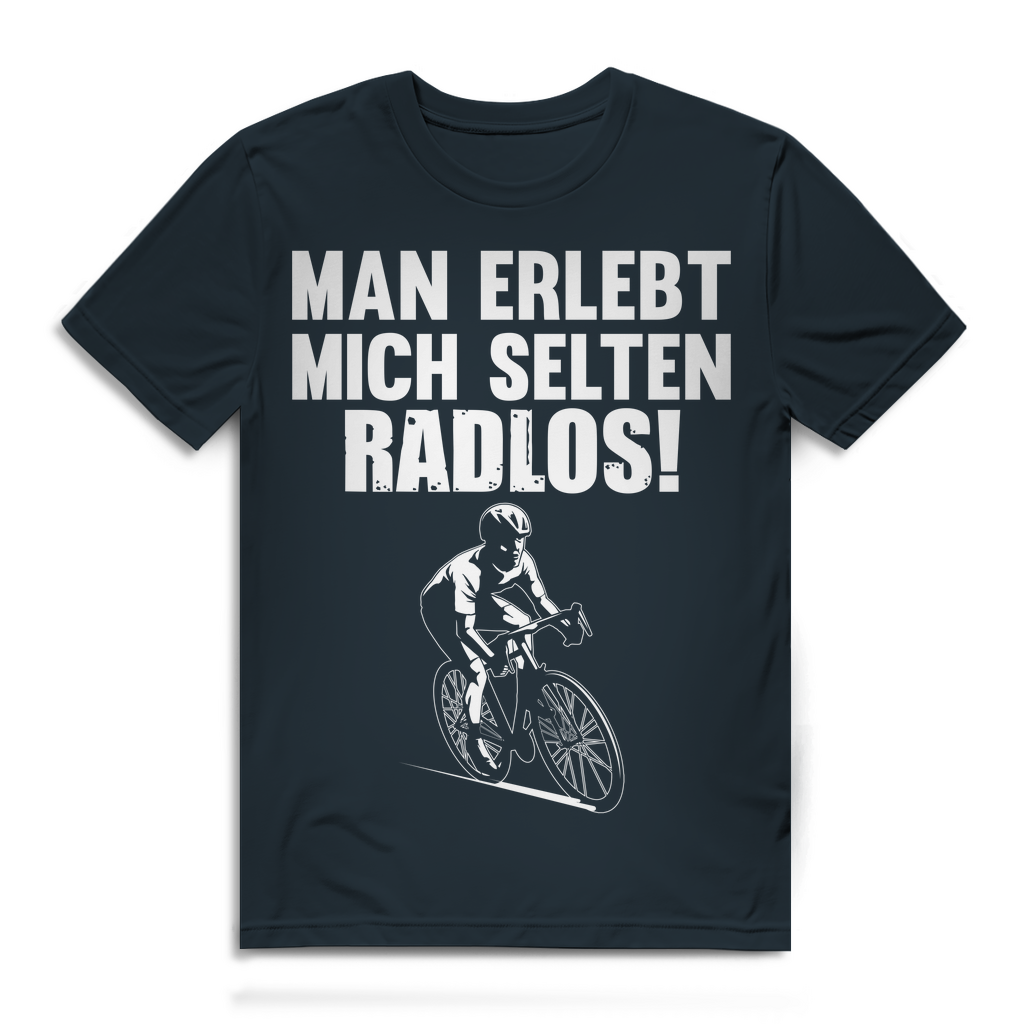 Lustiges Herren Bio T-Shirt Man erlebt mich selten radlos Fun Fahrrad MTB