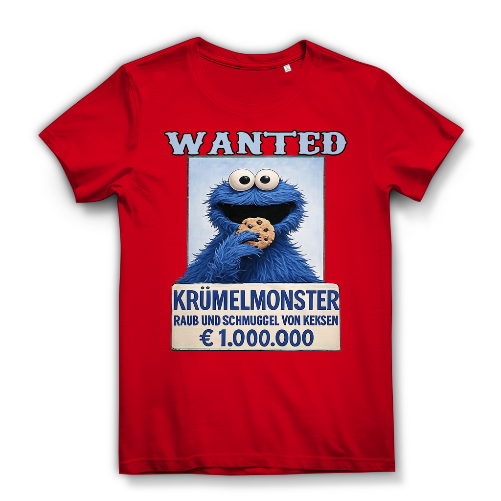 Wanted Krümelmonster Raub und Schmuggel von Keksen - Damen Premium Bio T-Shirt Red