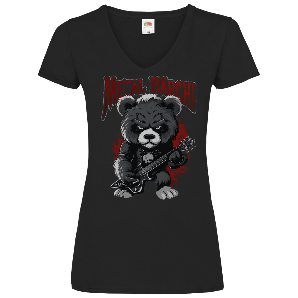 Metal Bärchi - Glücksbärchi - V-Neck Damenshirt