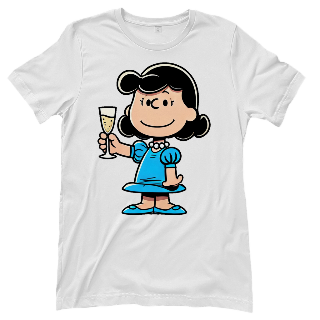 Lucy van Pelt mit Sekt - Die Peanuts - Damenshirt White