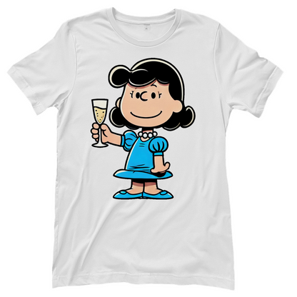 Lucy van Pelt mit Sekt -  Die Peanuts - Damenshirt