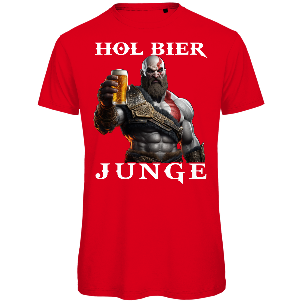 Kratos God of War hol Bier Junge - Herren Premium Bio T-Shirt Red