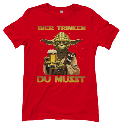 Bier trinken du musst - Yoda Star Wars - Damenshirt Red