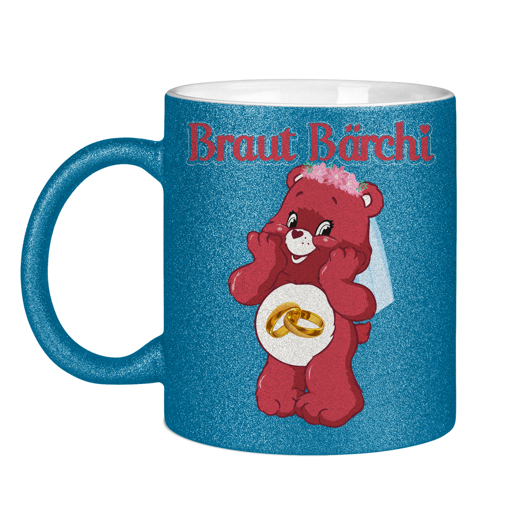 Braut Bärchi - Glücksbärchi - Glitzertasse