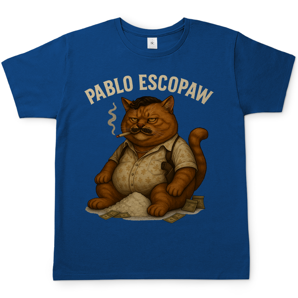 Pablo Escopaw Katze Mafia Escobar - Herren T-Shirt Royal Blue