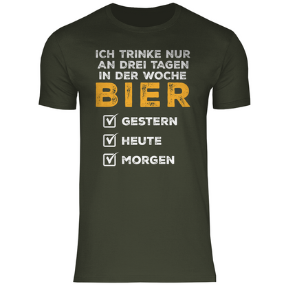 Ich trinke nur an drei Tagen in der Woche Bier - Herren Shirt Urban Khaki