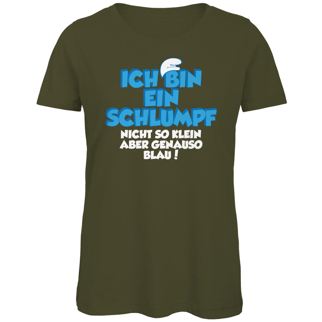 Ich bin ein Schlumpf nicht so klein aber genauso blau - Damen Premium Bio T-Shirt Khaki