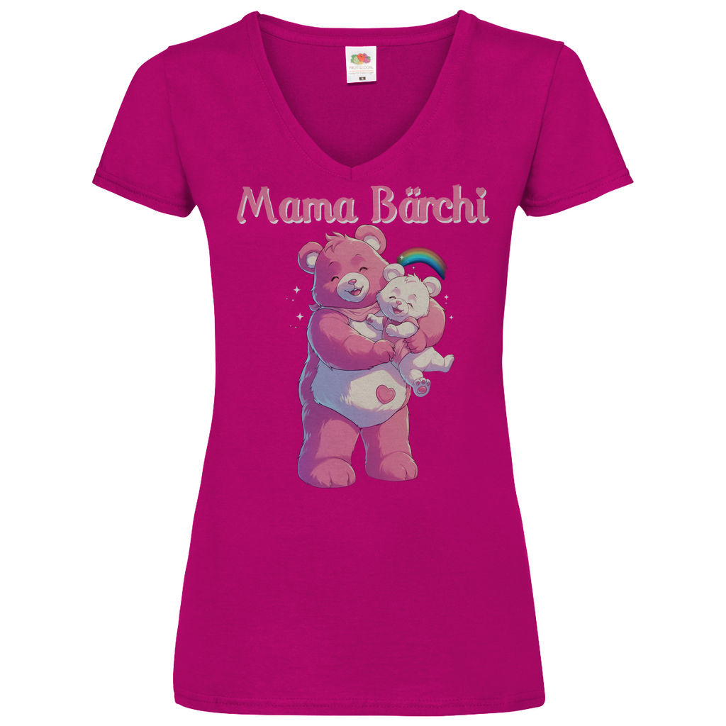 Mama Bärchi - Glücksbärchi - V-Neck Damenshirt