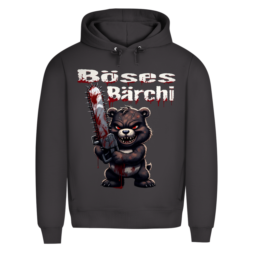 Böses Bärchi Kettensäge Herren Premium Bio Hoodie Asphalt