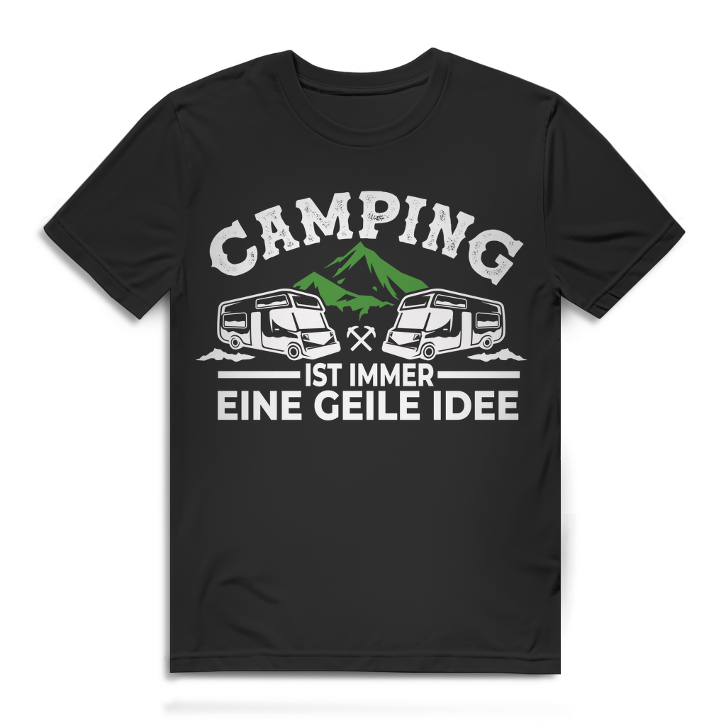 Wohnmobil Camping ist immer eine geile Idee Männer T Shirt Abenteuer Black