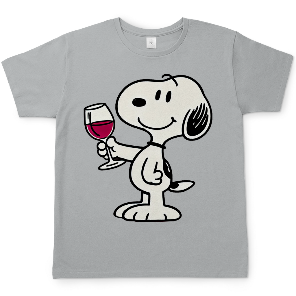 Snoopy mit Wein -  Die Peanuts - Herren Shirt