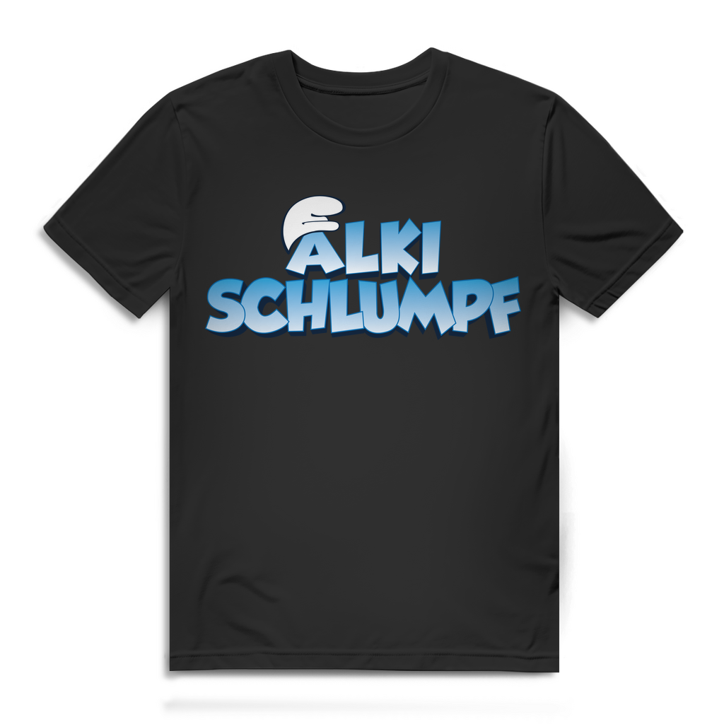 Herren T-Shirt Alki Schlumpf – Witziges Trinkshirt für Party, Saufen &amp; Spaß Black