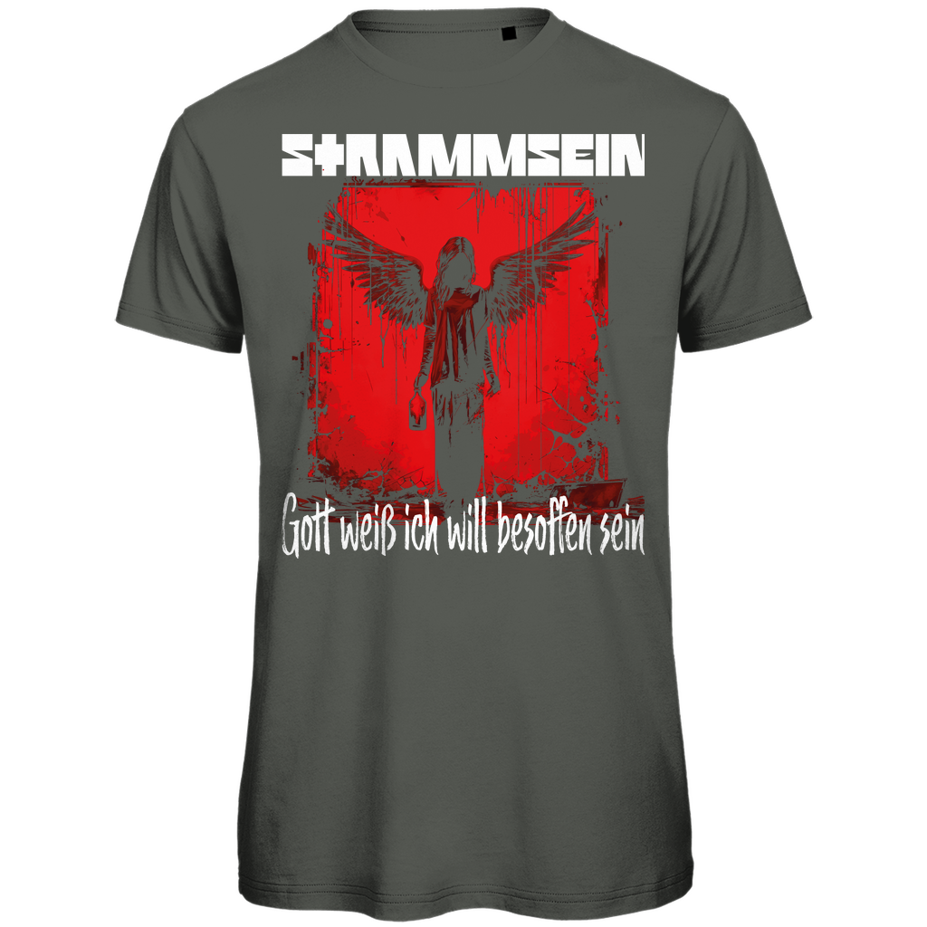 Strammsein Gott weiß ich will besoffen sein - Herren Premium Bio T-Shirt