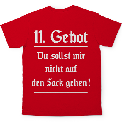 11. Gebot du sollst mir nicht auf den Sack gehen - Herren Shirt Red