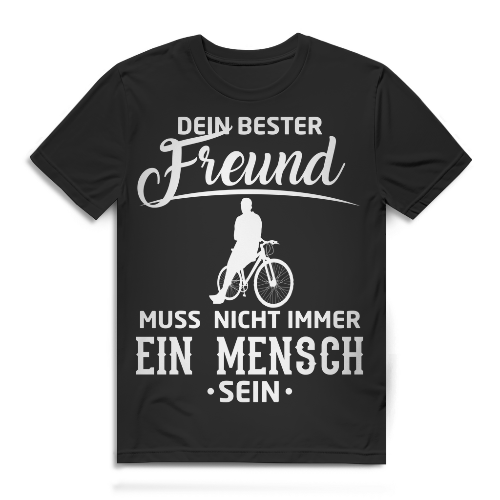 Fahrrad Spruch Shirt Herren – Mein Bike ist mein bester Freund – MTB T-Shirt Black