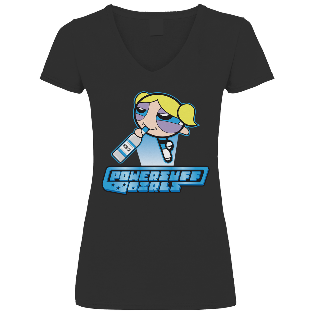 Bubbles Powersuff Powerpuff Girls - V-Neck Damenshirt