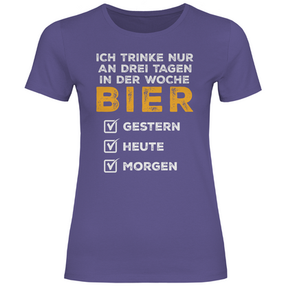 Ich trinke nur an drei Tagen in der Woche Bier - Damenshirt Millennial Lilac