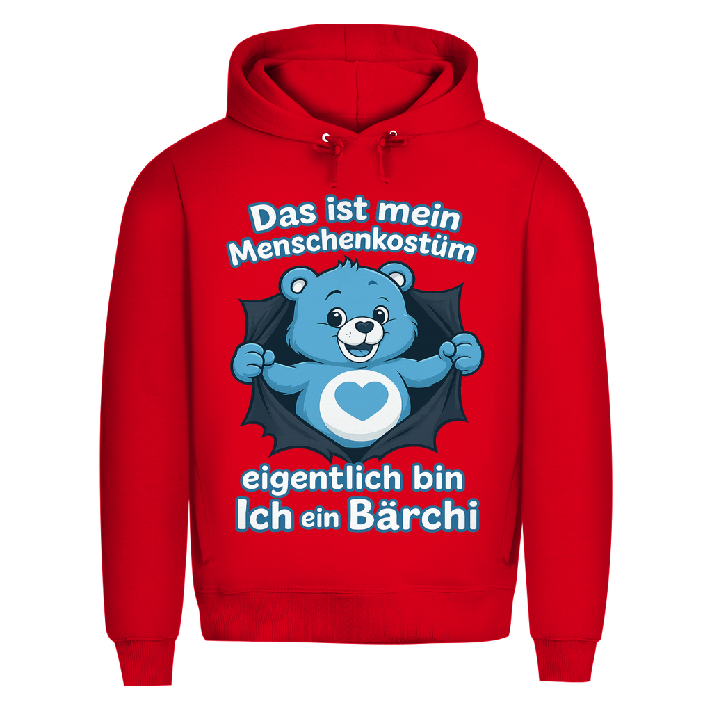 Herren Premium Bio Hoodie Menschenkostüm eigentlich bin ich ein Bärchi Red