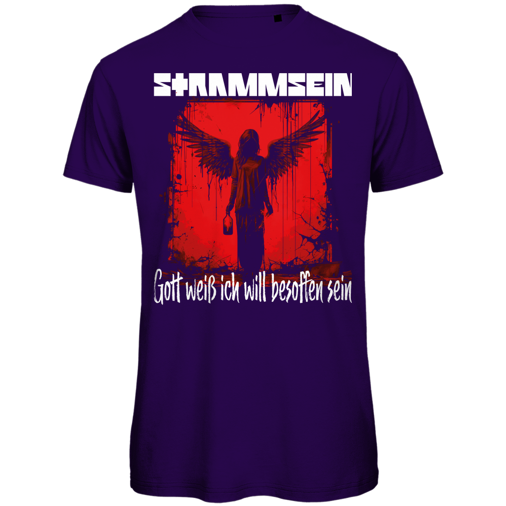 Strammsein Gott weiß ich will besoffen sein - Herren Premium Bio T-Shirt