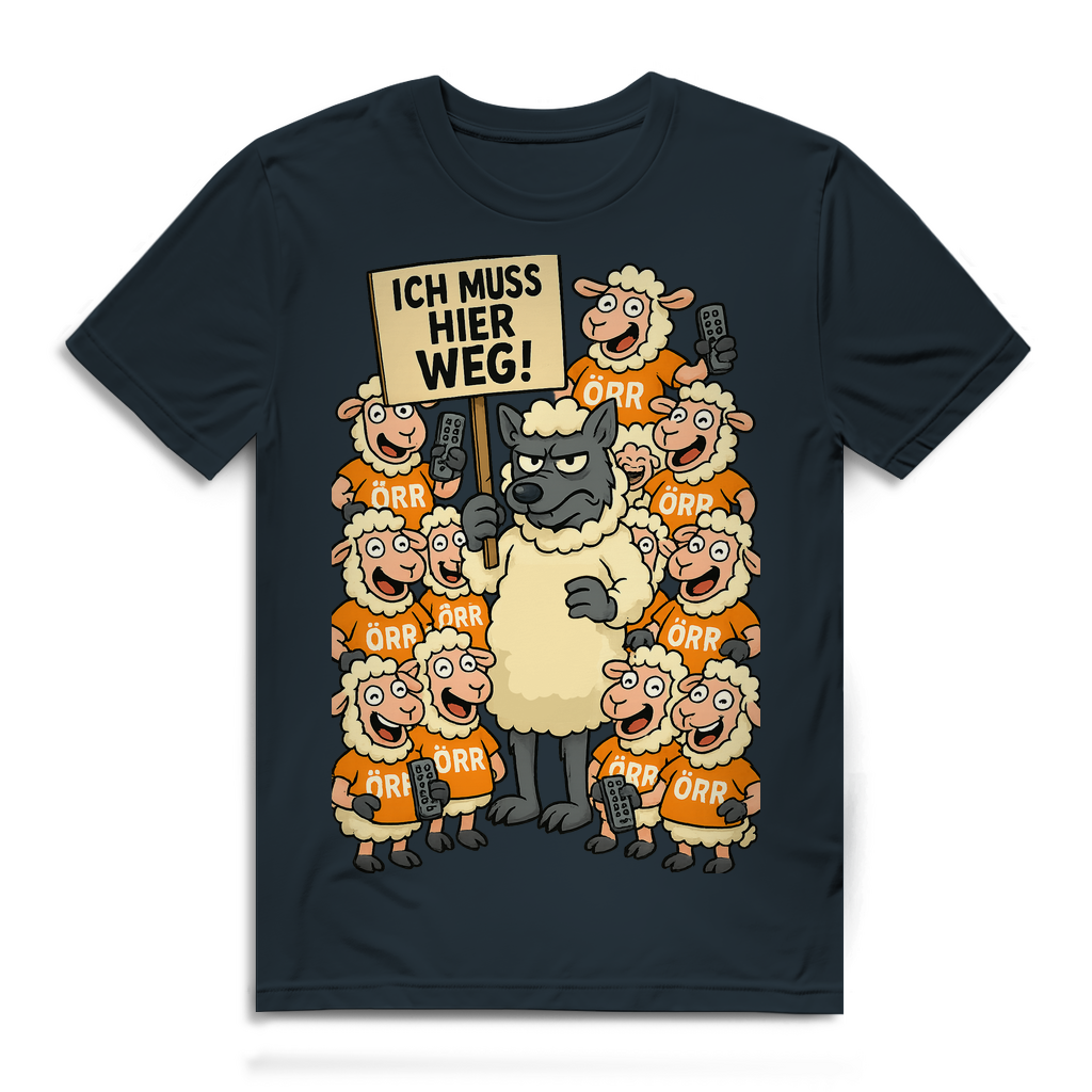 Wolf unter Schlafschafen ich muss hier weg - Herren Premium Bio T-Shirt Dark Grey Solid