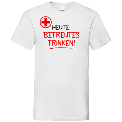 Heute betreutes Trinken! - Herren V-Neck Shirt