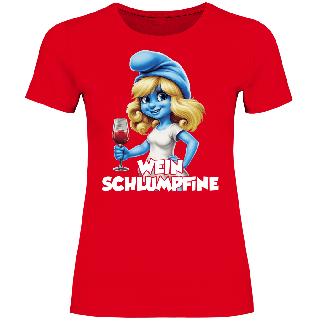 Wein Schlumpfine Grafik - Damenshirt