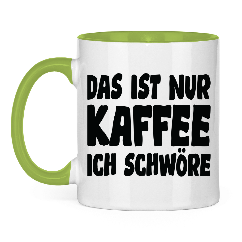 Das ist nur Kaffee ich schwöre - Tasse zweifarbig Light Green