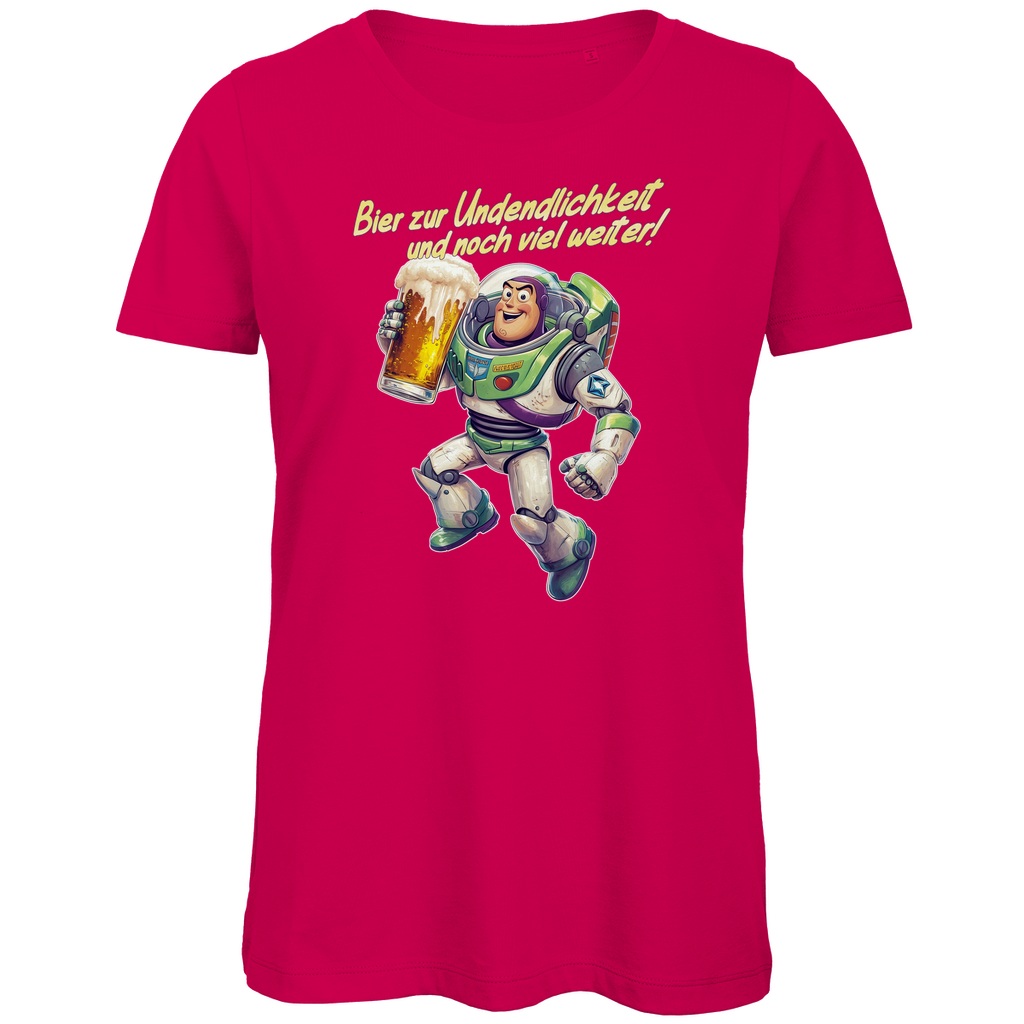 Bier zur Unendlichkeit und noch viel weiter - Buzz Lightyear Toy Story - Damen Premium Bio T-Shirt Fuchsia