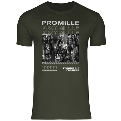Promille Bier i would die for beer - Herren Shirt Urban Khaki