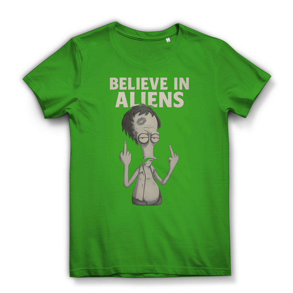 Roger Smith American Dad Believe in Aliens - Damen Premium Bio T-Shirt Real Green