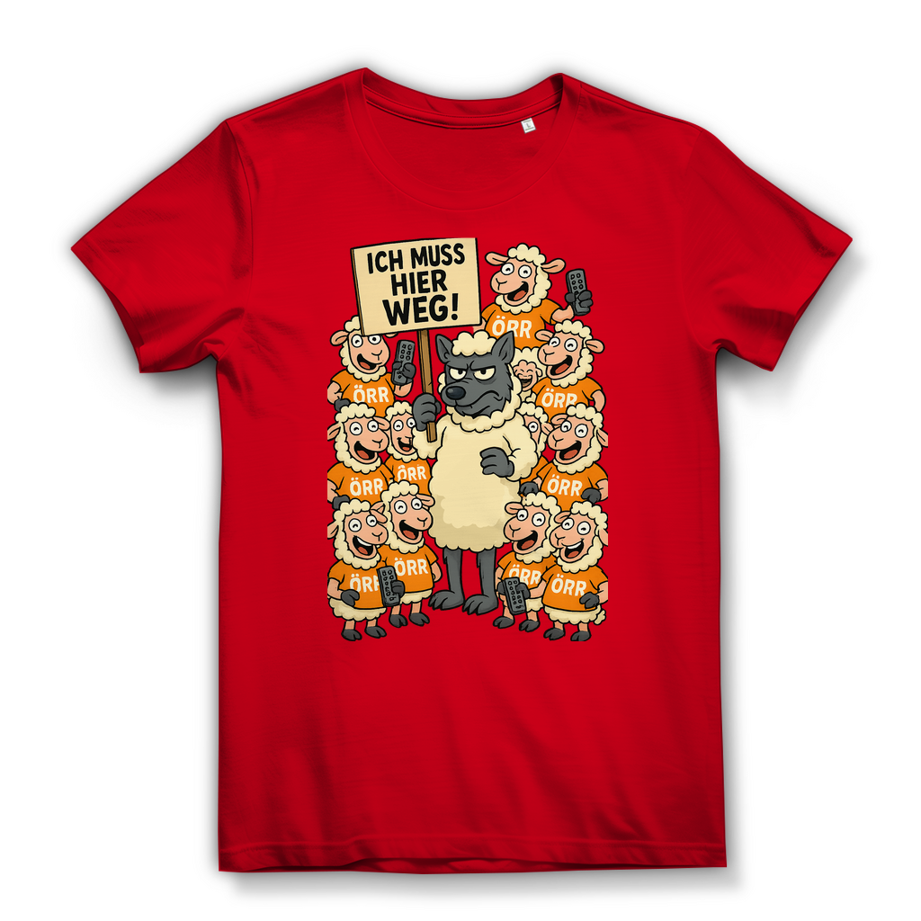 Wolf unter Schlafschafen ich muss hier weg - Damen Premium Bio T-Shirt Red