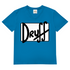 Herren V-Neck T-Shirt druﬀ – Bold Retro Logo Design im Cartoon-Style Azure Blue