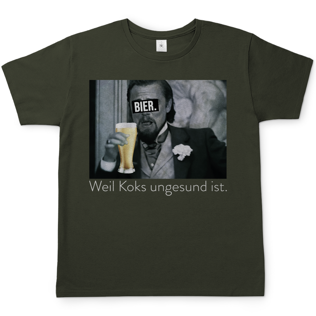 Leonardo DiCaprio - Bier weil Koks ungesund ist - Herren Shirt Urban Khaki
