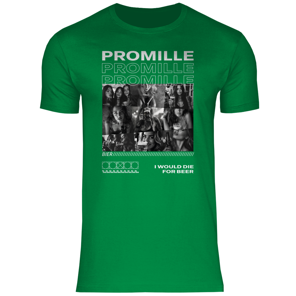 Promille Bier i would die for beer - Herren Shirt Kelly Green