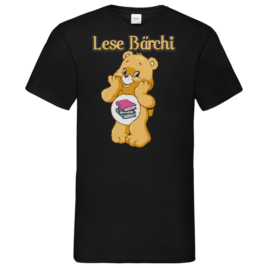 Lese Bärchi - Glücksbärchi - Herren V-Neck Shirt