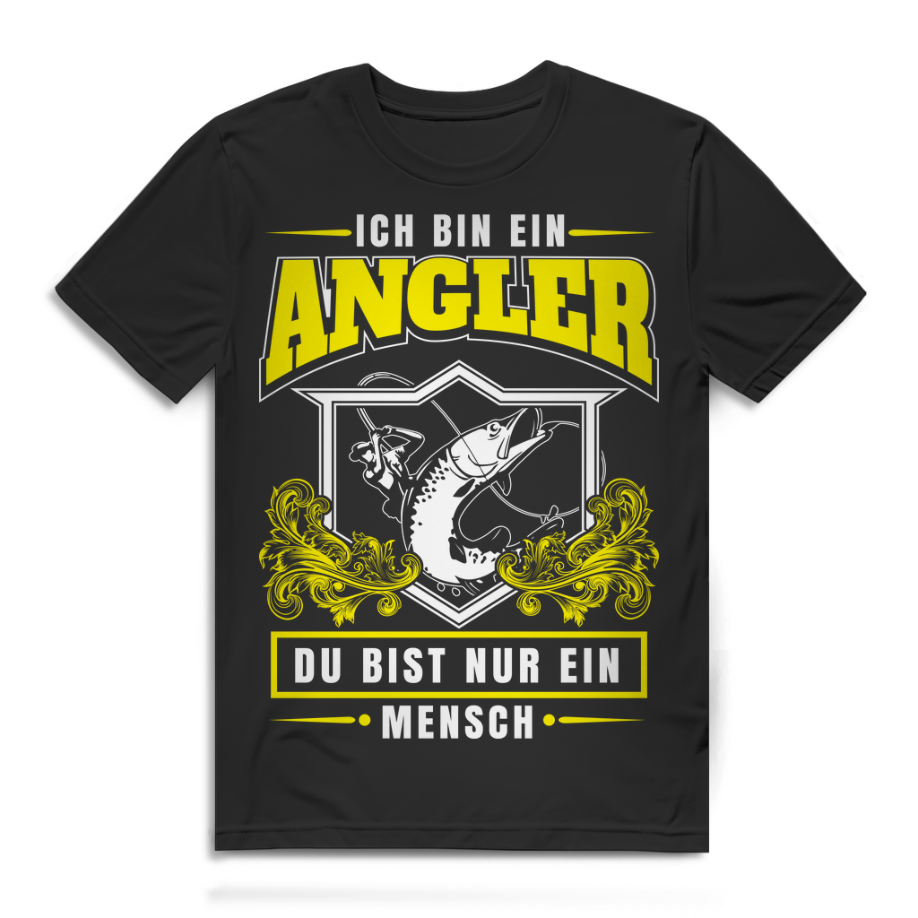Herren T-Shirt Ich bin ein Angler du bist nur ein Mensch - Angeln Shirt Black