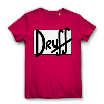 Damen Premium Bio T-Shirt druﬀ – Bold Retro Logo Design im Cartoon-Style Fuchsia