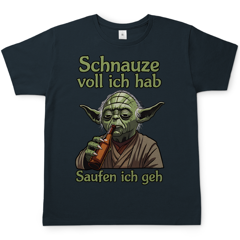 Herren T-Shirt Yoda Schnauze Voll Ich Hab Saufen Ich Geh