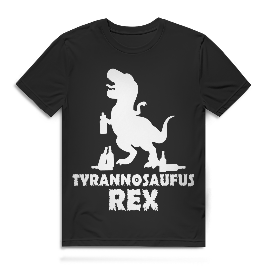 Tyrannosaufus Rex T-Shirt Herren Lustig Dino Bier Party Funshirt Alkohol Saufen Black