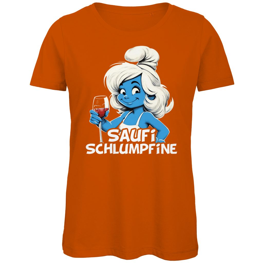 Saufi Schlumpfine Grafik - Damen Premium Bio T-Shirt Urban Orange