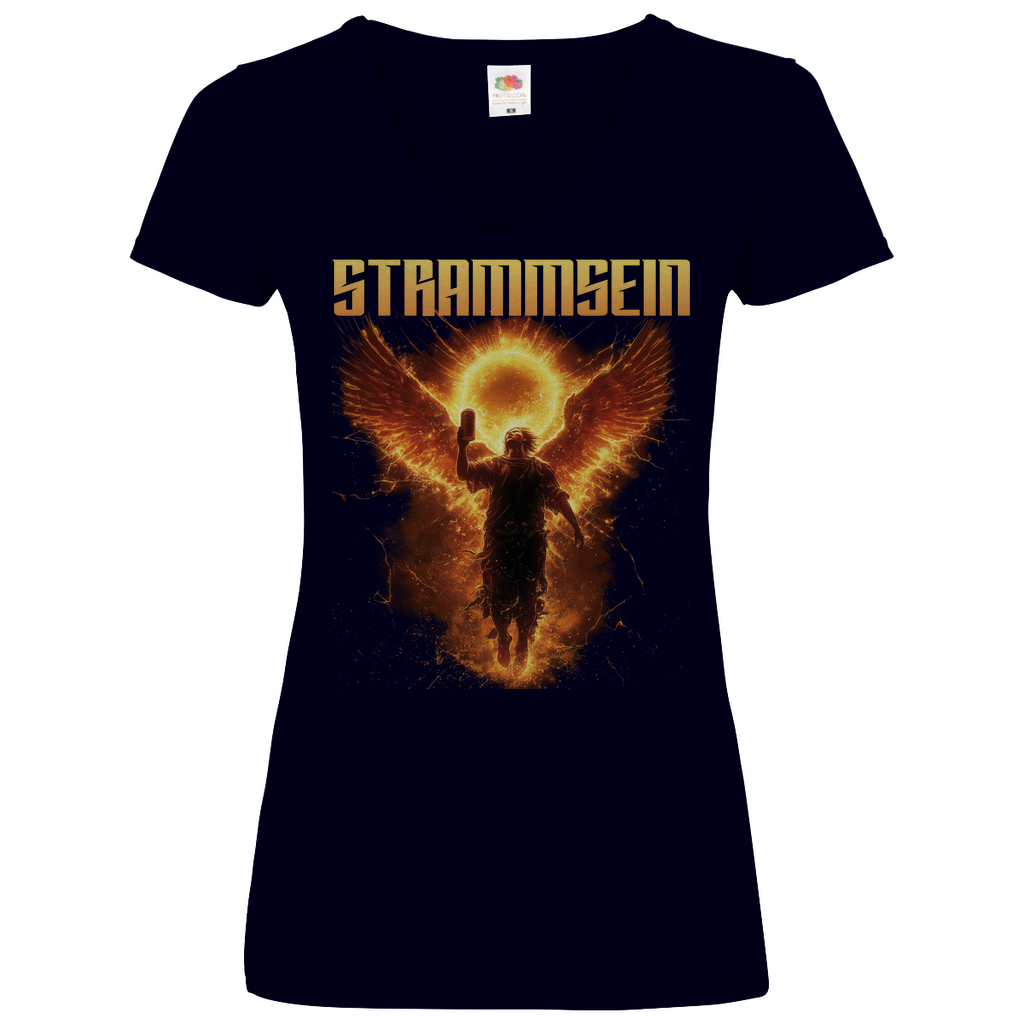 Strammsein Du Ich Wir Bier - V-Neck Damenshirt