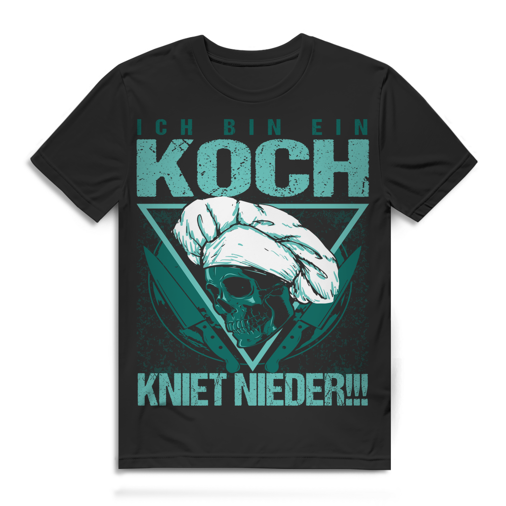 Totenkopf Koch Shirt Männer – Ich bin ein Koch kniet nieder Küche Skull Black