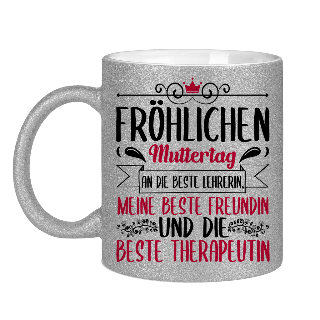 Fröhlichen Muttertag an die beste Mutter - Glitzertasse