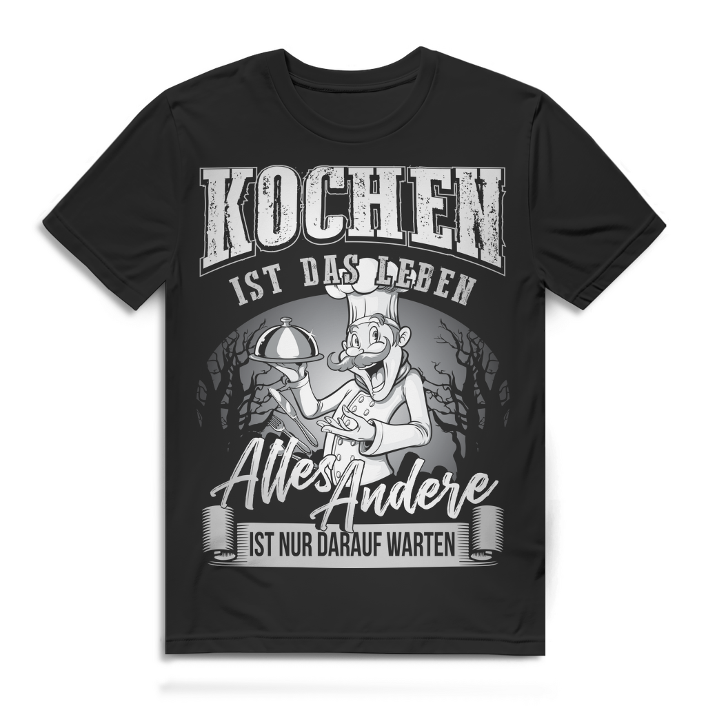 Herren T-Shirt für Hobbyköche – Alles außer Kochen ist warten Black