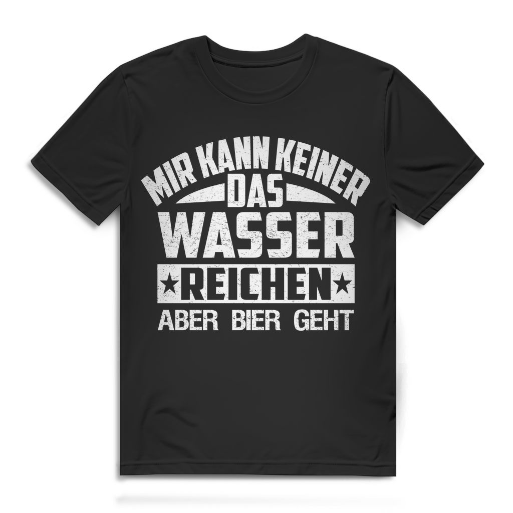 Herren T-Shirt Mir kann keiner das Wasser reichen aber Bier geht Bio Baumwolle Black