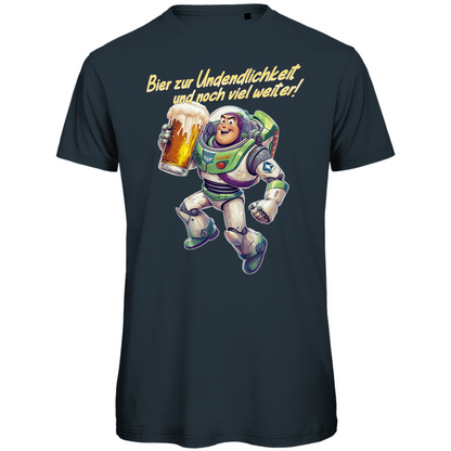 Bier zur Unendlichkeit und noch viel weiter - Buzz Lightyear Toy Story - Herren Premium Bio T-Shirt Dark Grey Solid