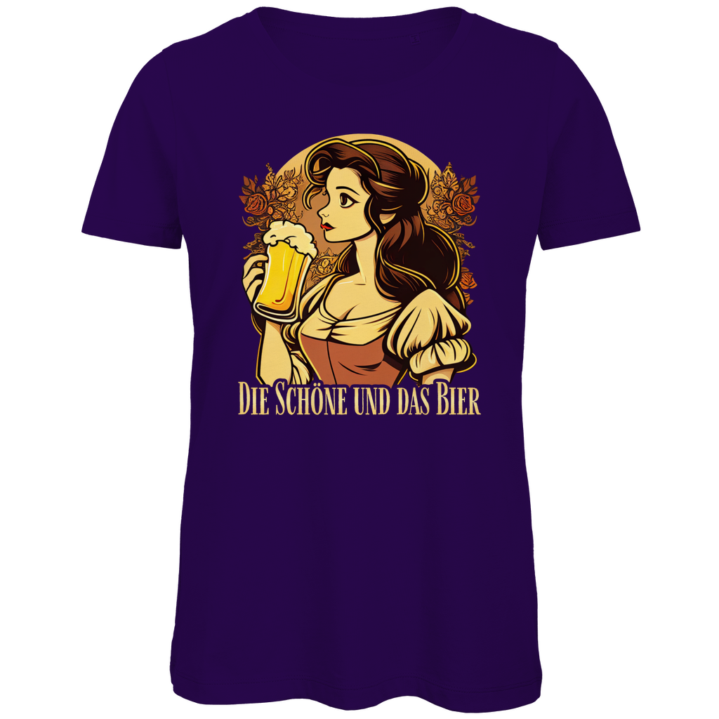 Die Schöne und das Bier Belle - Damen Premium Bio T-Shirt Urban Purple