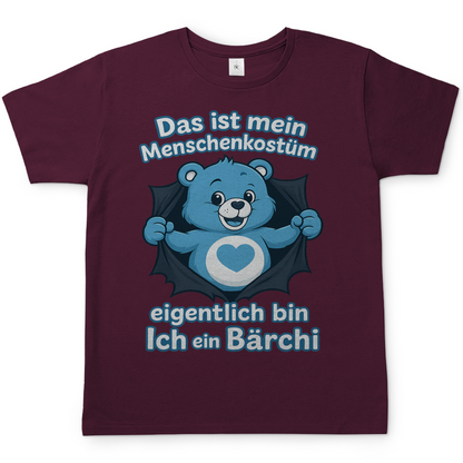 Herren T-Shirt Menschenkostüm eigentlich bin ich ein Bärchi Burgundy